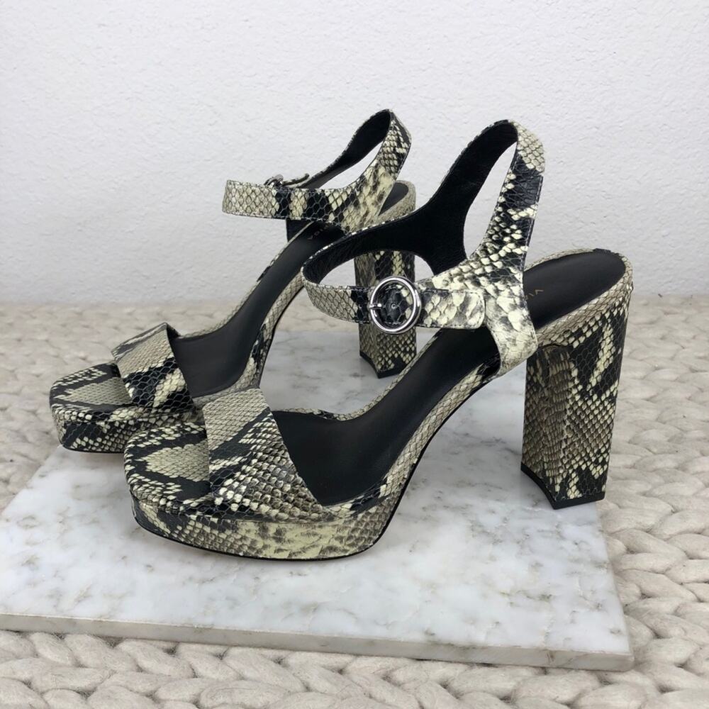 Via Spiga Snakeskin Platform Heels Python Heeled … - image 5